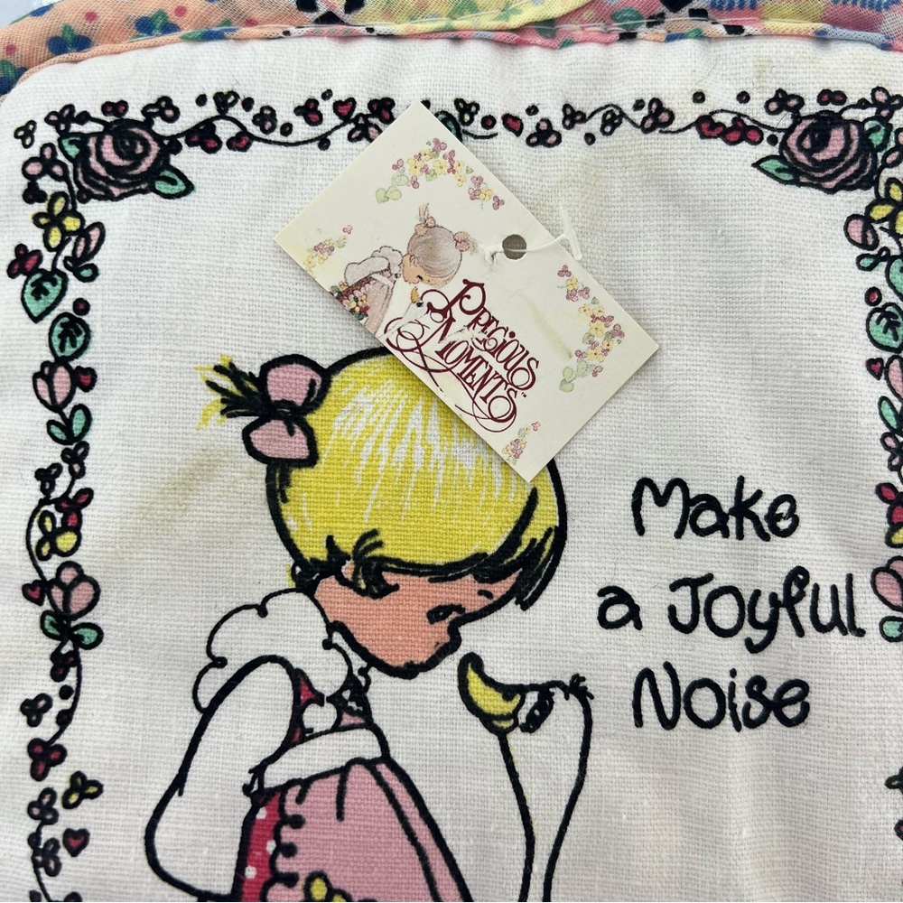 VINTAGE 90s Precious Moments dish towel pot holder SET - Picture 2 of 3